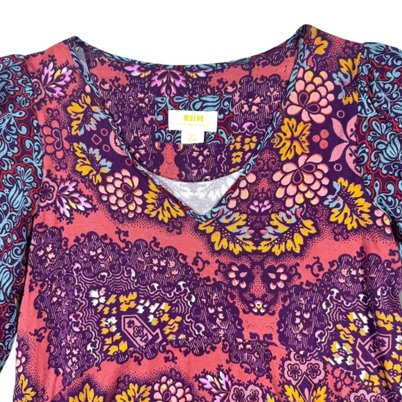 Maeve Tops - Maeve Anthropologie Top Womens Small Petite Purple Pink Boho Mixed Print Tunic